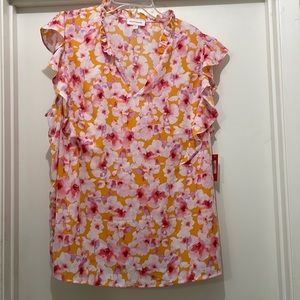 Molly and Isadora sleeveless blouse. Ruffle accents. Size 2X. New with tags.